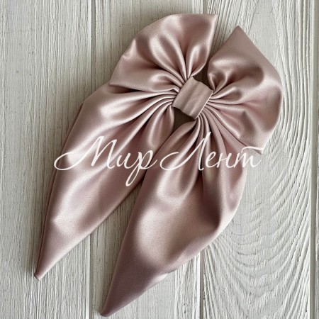 Бант хустина атлас, 13,5 х 25 см, пудровий, шт.