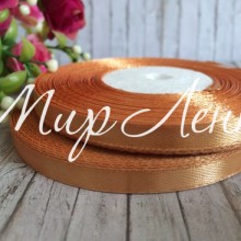 Атлас 0,6 см, яркое золото, рулон 33 м