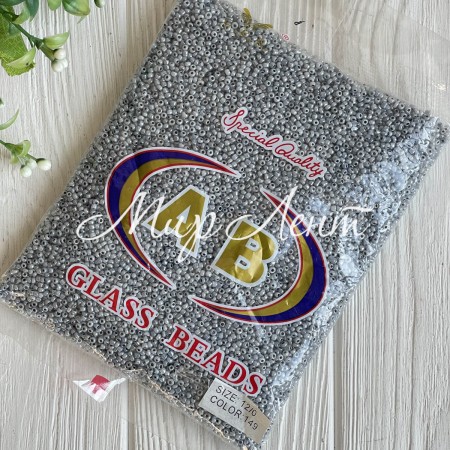 Бисер непрозрачный, размер 12/0, серый перламутр (149), упаковка 400 г