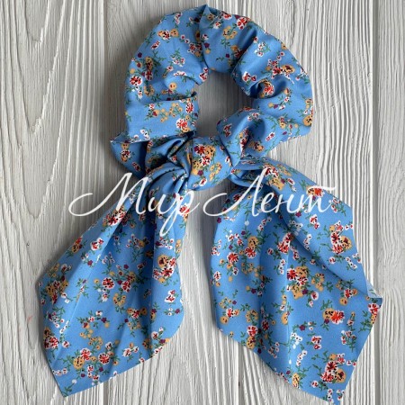 Резинка Твіллі жатка в квіточку, 27 см, блакитна, шт.