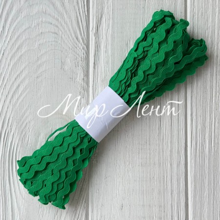 Тісьма зиг-заг, 5 мм, зелений, моток 13 м
