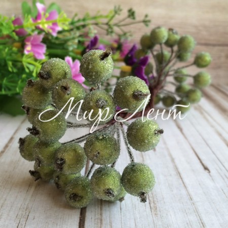 Ягодки в сахаре, 11 мм, оливковые, упаковка 400 ягод