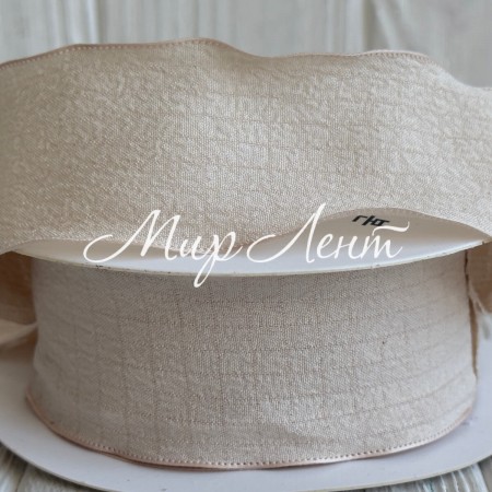 Стрічка жатка (D30330), 4 см, кремова, рулон 9 м