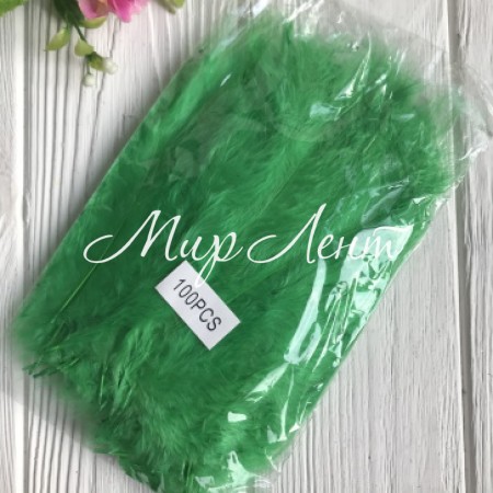 Пір'я лебедині, 12-16 см, зелений, упаковка 100 шт.