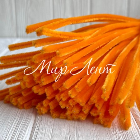 Синельний дріт простий, 6 мм х 30 см, помаранчевий, 100 шт.