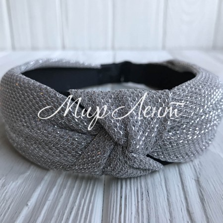 Обруч чалма блеск, 3 см, серебро, шт.