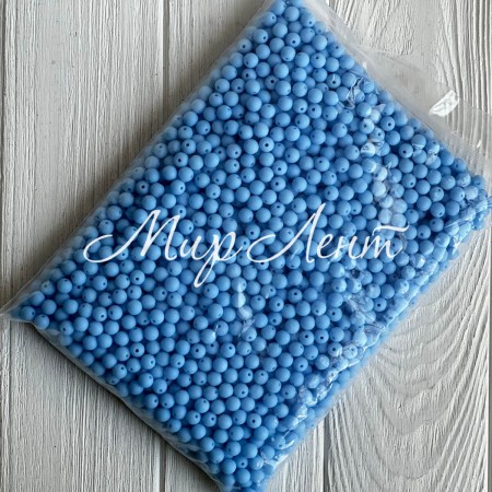 Бусина акриловая матовая, 8 мм, небесно-голубая, упаковка 500 г
