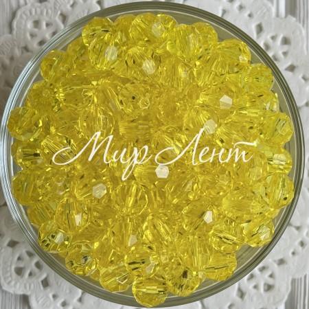 Хрусталь круглый, 10 мм, желтый, упаковка 500 г