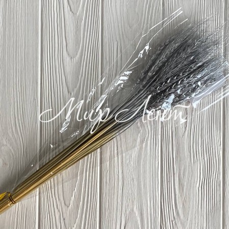 Колоски стабилизированные, 60 см, серебряные, упаковка 30 шт.