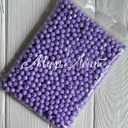 Бусина граненая круглая, 10 мм, лиловая, упаковка 500 г