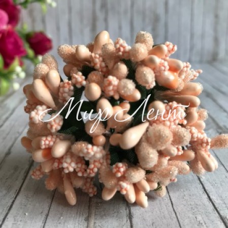 Веточка с тычинками, светло-персиковая, упаковка 144 шт.