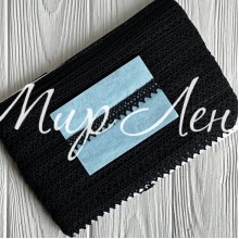 Кружево вязаное (6361-1293В), черное, 15 мм, рулон 45 м