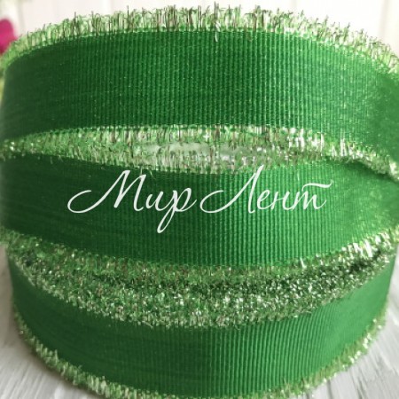 Репс бахрома, 2,5 см, зеленый, рулон 23 м