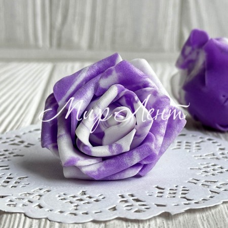 Бутон розы, 5 см, лилово-белый, упаковка 100 шт.