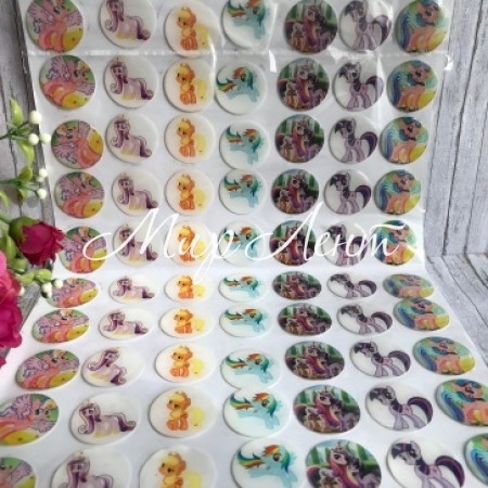 Наклейки для крышечек, Пони NEW, упаковка 70 шт.