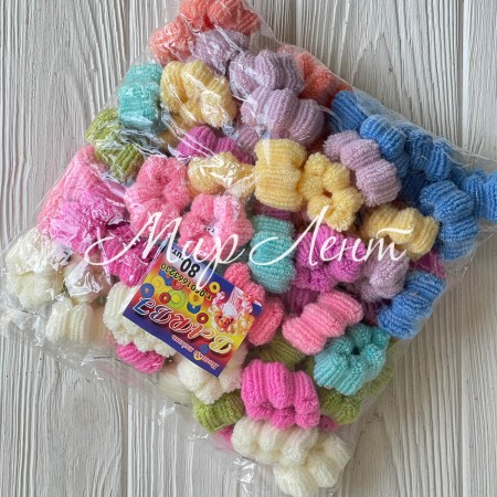 Резинка Barbi (цветочек), 3,5 см, пастельный микс, упаковка 80 шт.