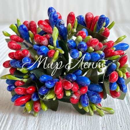 Веточка MIX, темно-сине-красная, упаковка 144 шт.