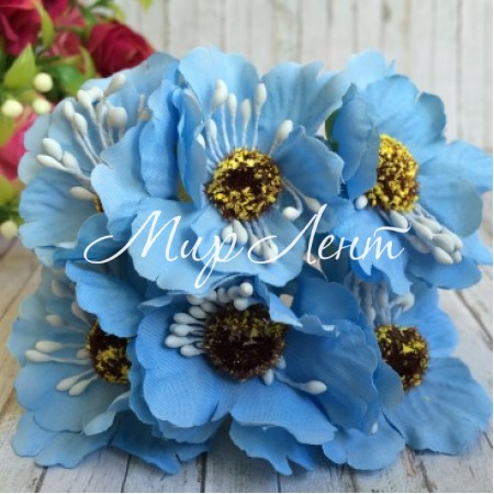 Мак, 4 см, голубой, упаковка 60 шт.