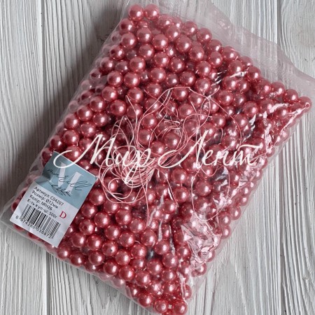 Жемчуг на нити Vip, 12 мм, пудрово-розовый, упаковка 500 г