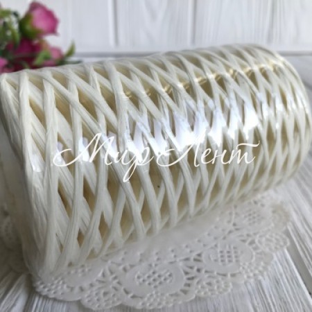 Рафия декоративная, 3 мм, молочный, моток 50 г