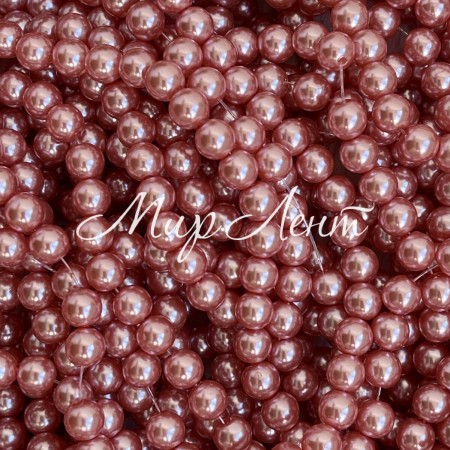 Жемчуг на нити Vip, 8 мм, розово-пудровый, упаковка 500 г