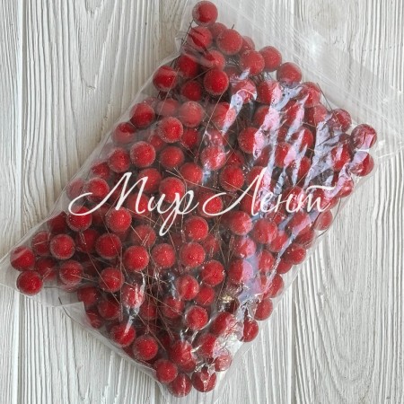 Шарик на проволоке (в сахаре), 1,7 см, красный, упаковка 200 шт.