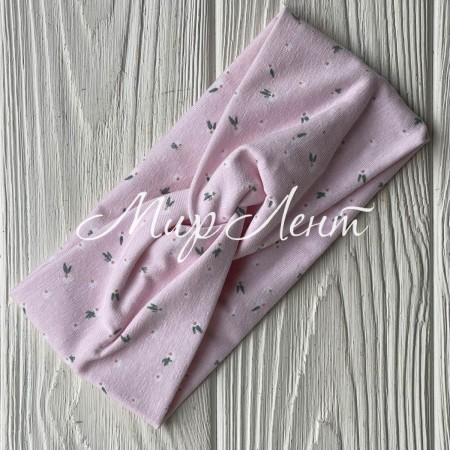 Повязка детская стрейч кулир, 8х17 см, светло-розовая с ромашками, шт.