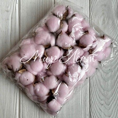 Хлопок стабилизированный (коробочка), 5-6 см, нежно-розовый, упаковка 20 шт.