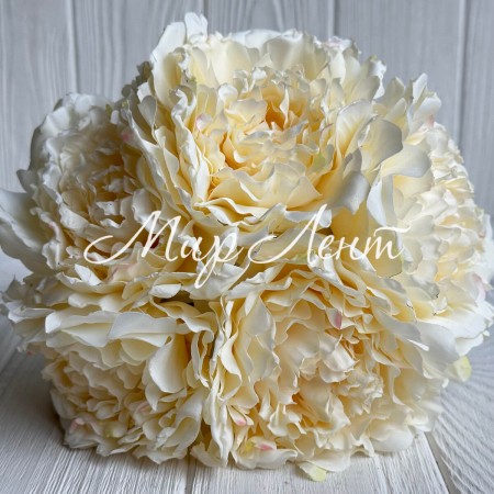 Букет древовидной пионии, 8х27 см, молочный, букет 5 шт.