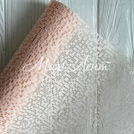 Сетка флористическая "Клеточка" (J00357), пудровая, рулон 4,6 метра