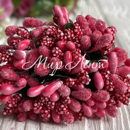 Веточка с тычинками, малиново-красный, упаковка 144 шт.