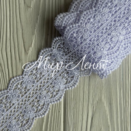 Кружево макраме (D30224), 6 см, белое, рулон 9 м