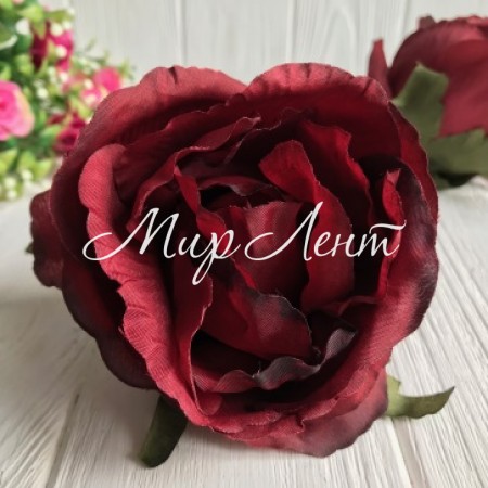 Бутон розы 9 см, бордовый, упаковка 50 шт.