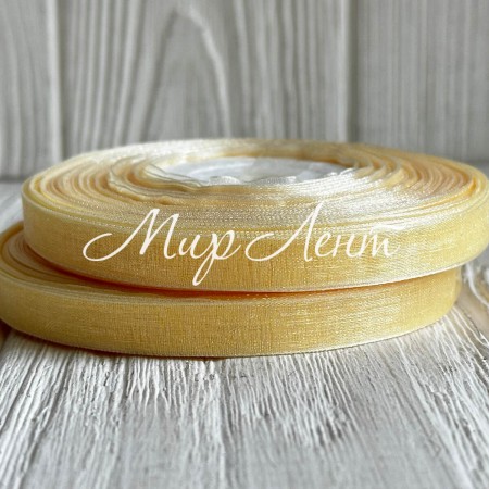 Органза 0,6 см, молочно-желтый, рулон 45 м