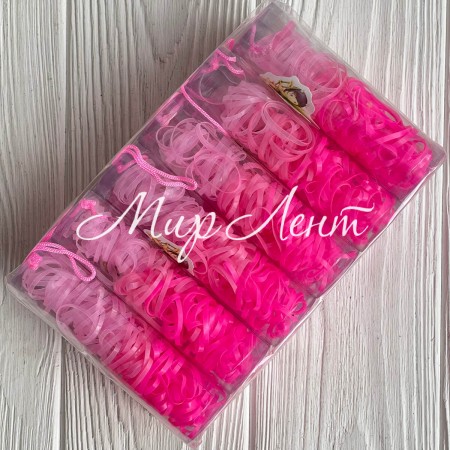 Резинки силиконовые в колбе, 2,2 см, розовые тона, упаковка 12 шт.