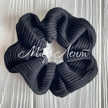 Скранч гофре, 12 см, чорний, шт.