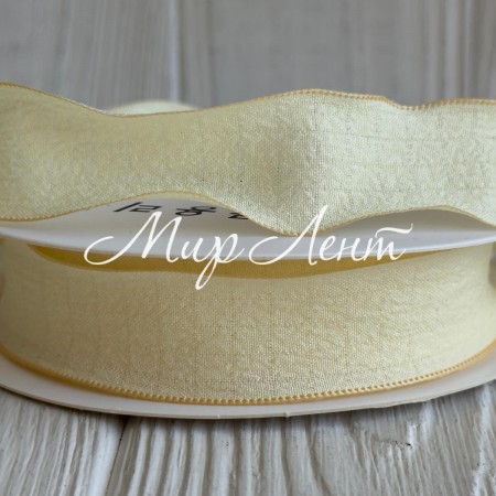 Лента жатка (D30329), 2,5 см, лимонная, рулон 9 м