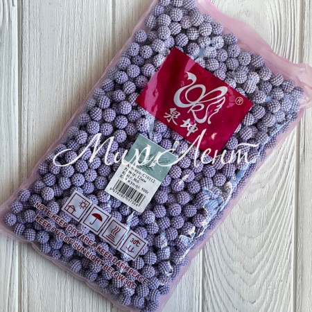 Бусина в пупырышку круглая матовая, 12 мм, лиловая, упаковка 500 г