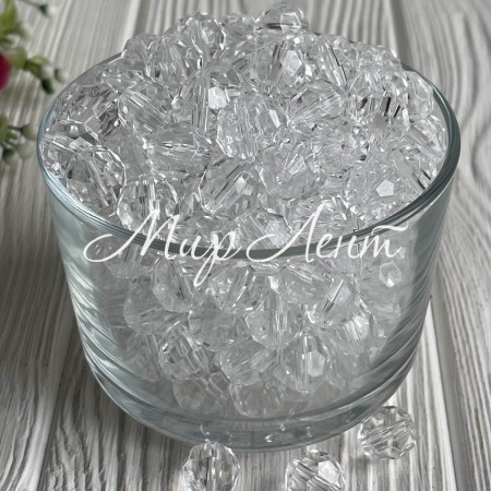 Кришталь, 12 мм, прозорий круглий (пластик), упаковка 500 г