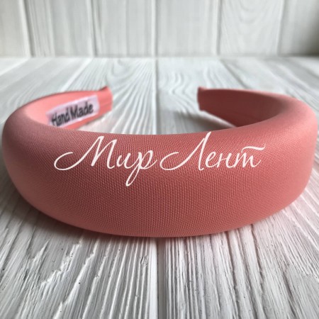 Обруч об'ємний креп однотонний, 4 см, лососевий, шт.