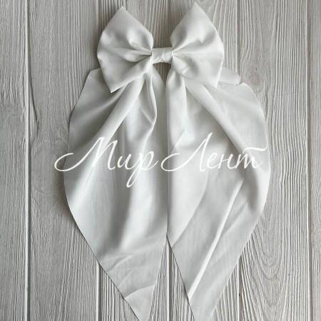 Бант платок софт большой, 14х35 см, белый, шт.