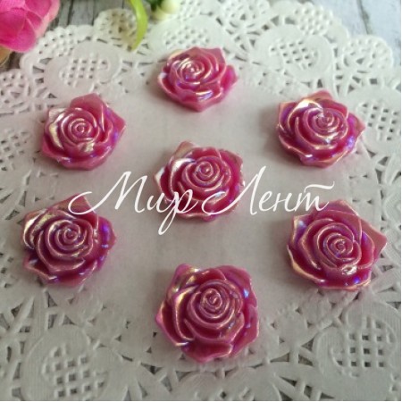 Серединка роза с перламутром, 19 мм, малиновый, упаковка 200 шт.