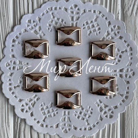 Пряжка прямоугольная волна (пластик), 2 см, золото, Большая упаковка 2000 шт.