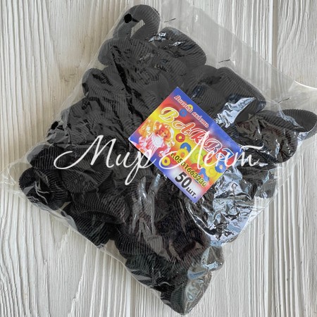 Резинка Barbi, 2,7 см, черный, упаковка 50 шт.