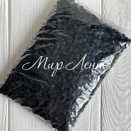 Бусины бархатные, 8 мм, черные, упаковка 500 г