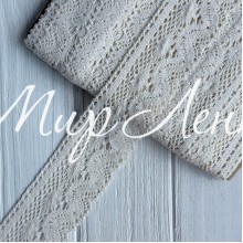 Кружево вязаное (D30257), молочное, 6 см, рулон 23 м