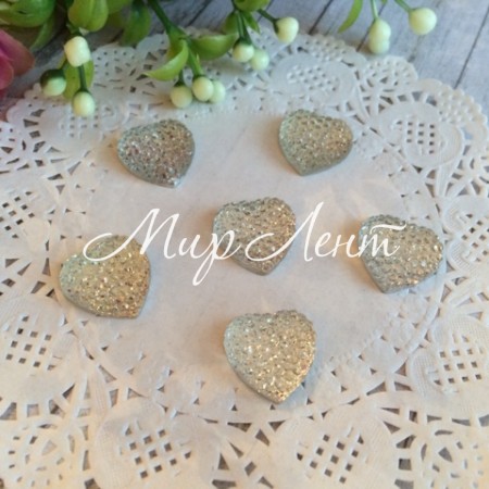 Серединка сердце блеск, 16 мм, серебро