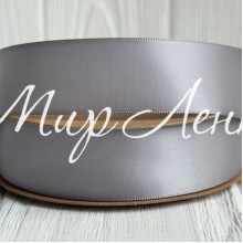 Двусторонняя атласная лента New (премиум), 2,5 см, серебряная, рулон 23 м