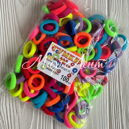 Резинка нейлон, 2,7 см, цветной микс (рифленая), упаковка 100 шт.