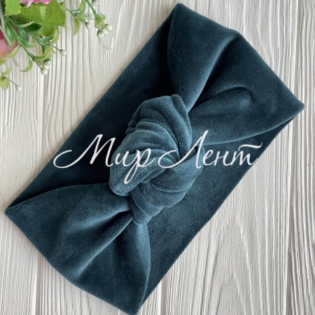 Повязка спорт велюр узелок mini, 11х20 см, изумрудная, шт.